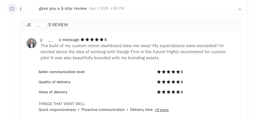 InOasis Marketing's rating on Fiverr
